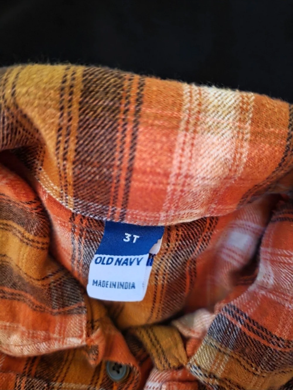 Old Navy Red and Orange Plaid Button-Down Shirt